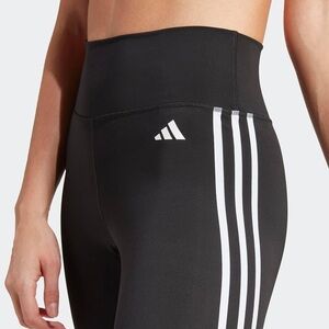 Adidas Black Climalite Leggings with White Stripes
